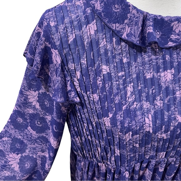 Free People Purple These Dreams Long Sleeve Ruffle Mini Dress - Picture 13 of 16